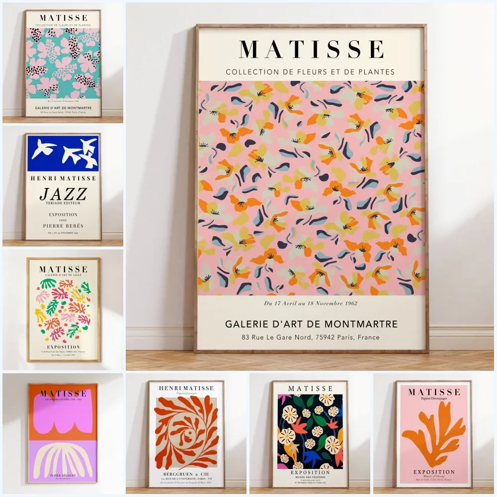 Photography Geometry - 抽象的な花のモチーフを用いたマティスのポスターとプリント、花市場をテーマにしたマティスの花の絵、マティスの植物モチーフのキャンバスアート、マティスの植物の切り抜き作品、展覧会で展示された絵画。