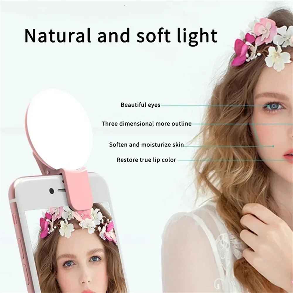 小型ポータブル自撮り用リングライト、LEDランプ、USB充電 - Photography Videos Free のレビューと価格