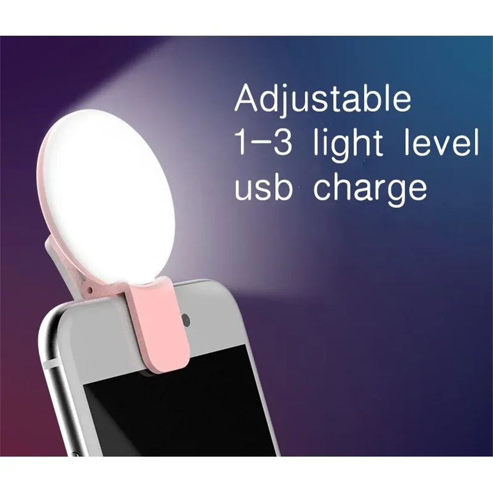 小型ポータブル自撮り用リングライト、LEDランプ、USB充電 - Photography Videos Free のレビューと価格