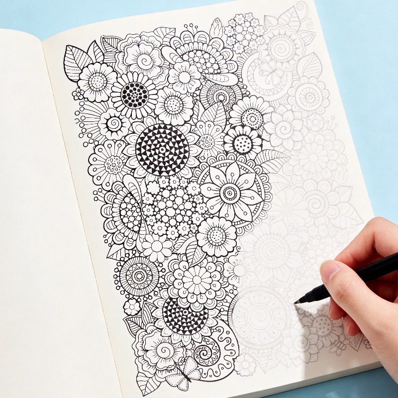 大人のためのストレス解消手描き落書きブック、宇宙/海/デザー - Photography Book のレビューと価格