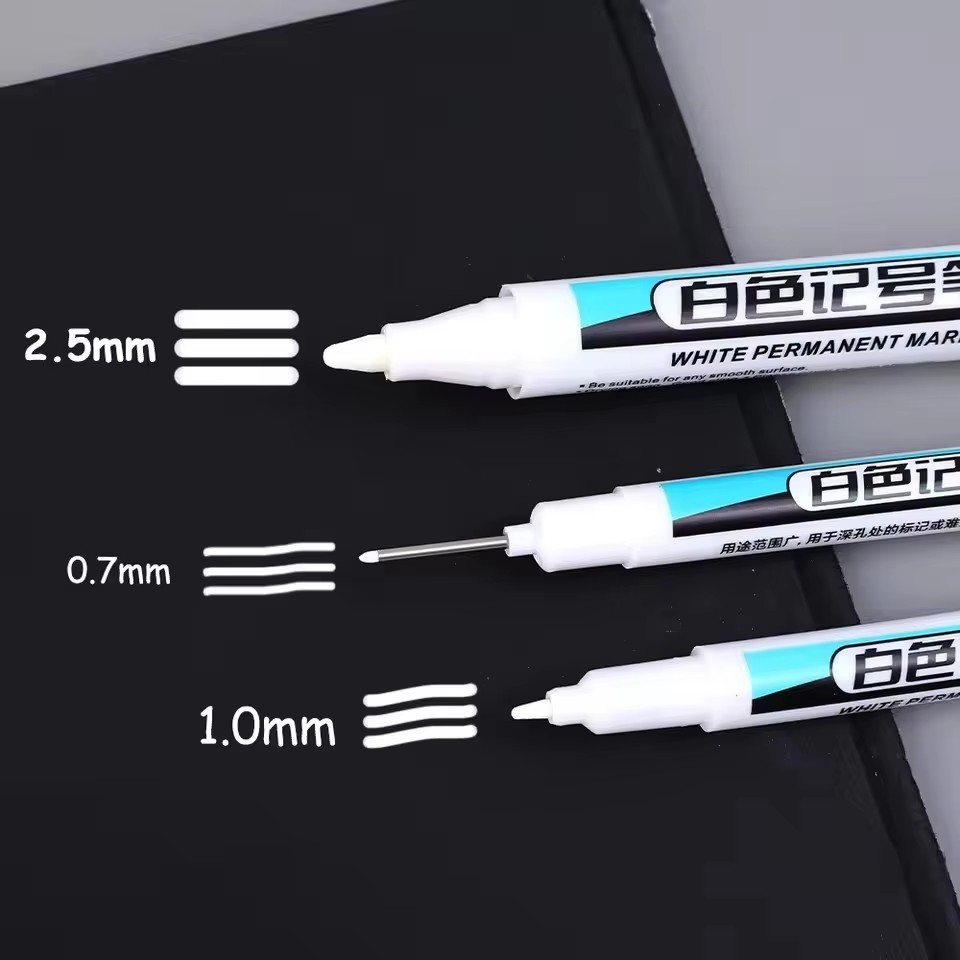 0.7/1.0/2.5mmの白い油性マーカーペン。木材、プラ - Photography Design のレビューと価格