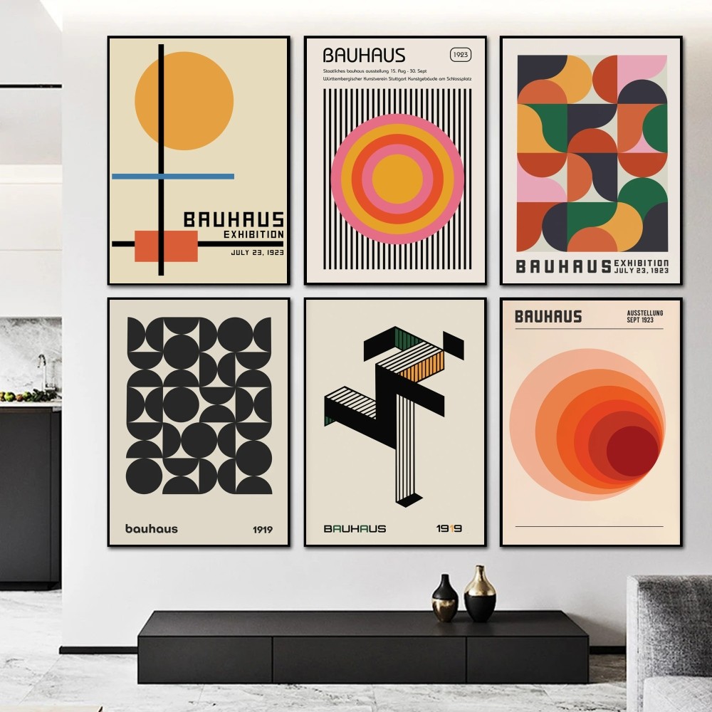 (2D錫絵画)バウハウス幾何学展ポスター紙プリントホームベッ - Photography Geometry のレビューと価格
